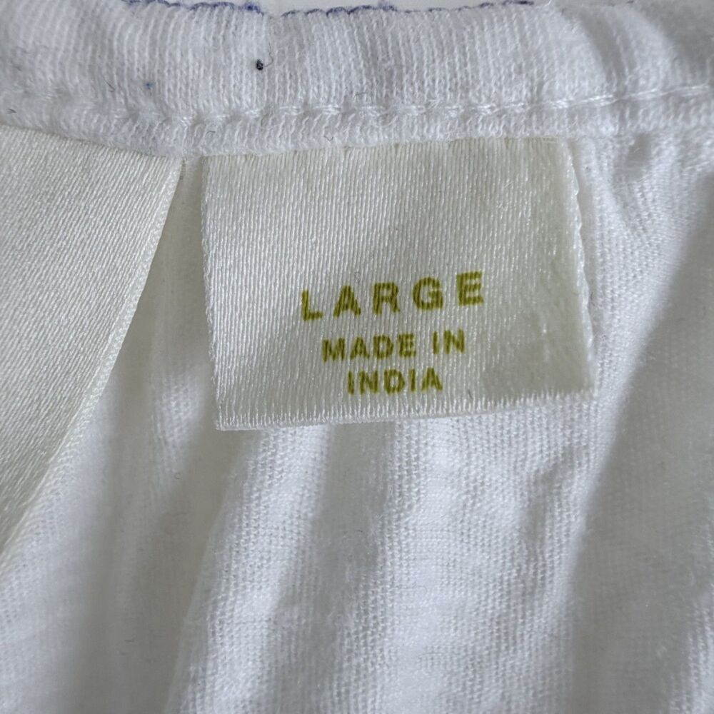 maeve by anthropologie neela embroidered babydoll bohemian white women's tank l - Picture 9 of 10